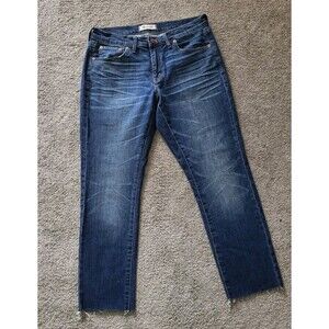 Madewell The Slim Boyjean Mid-Rise Straight Leg Raw Hem Edition Sz 27